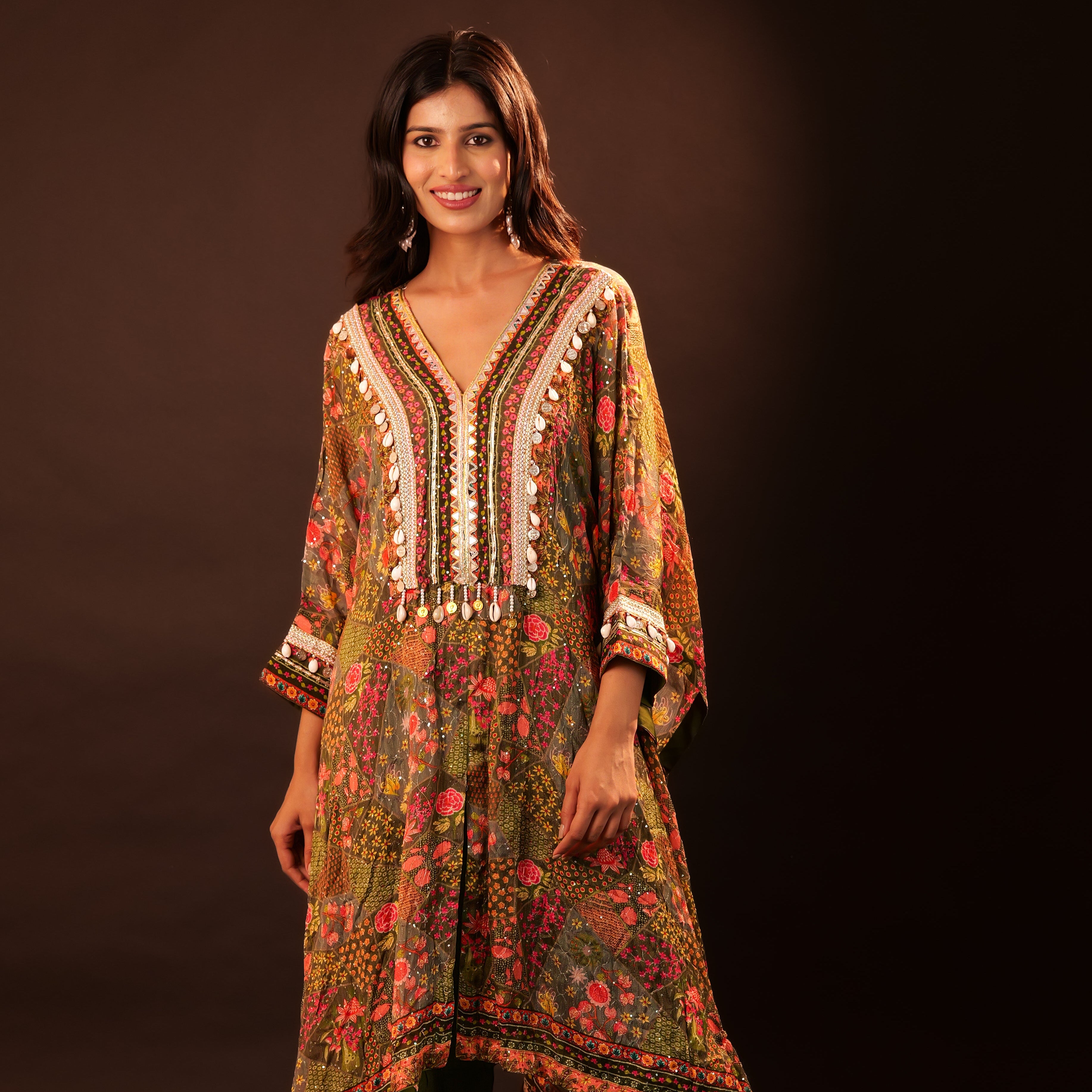 Kaftan Set - mehendi green