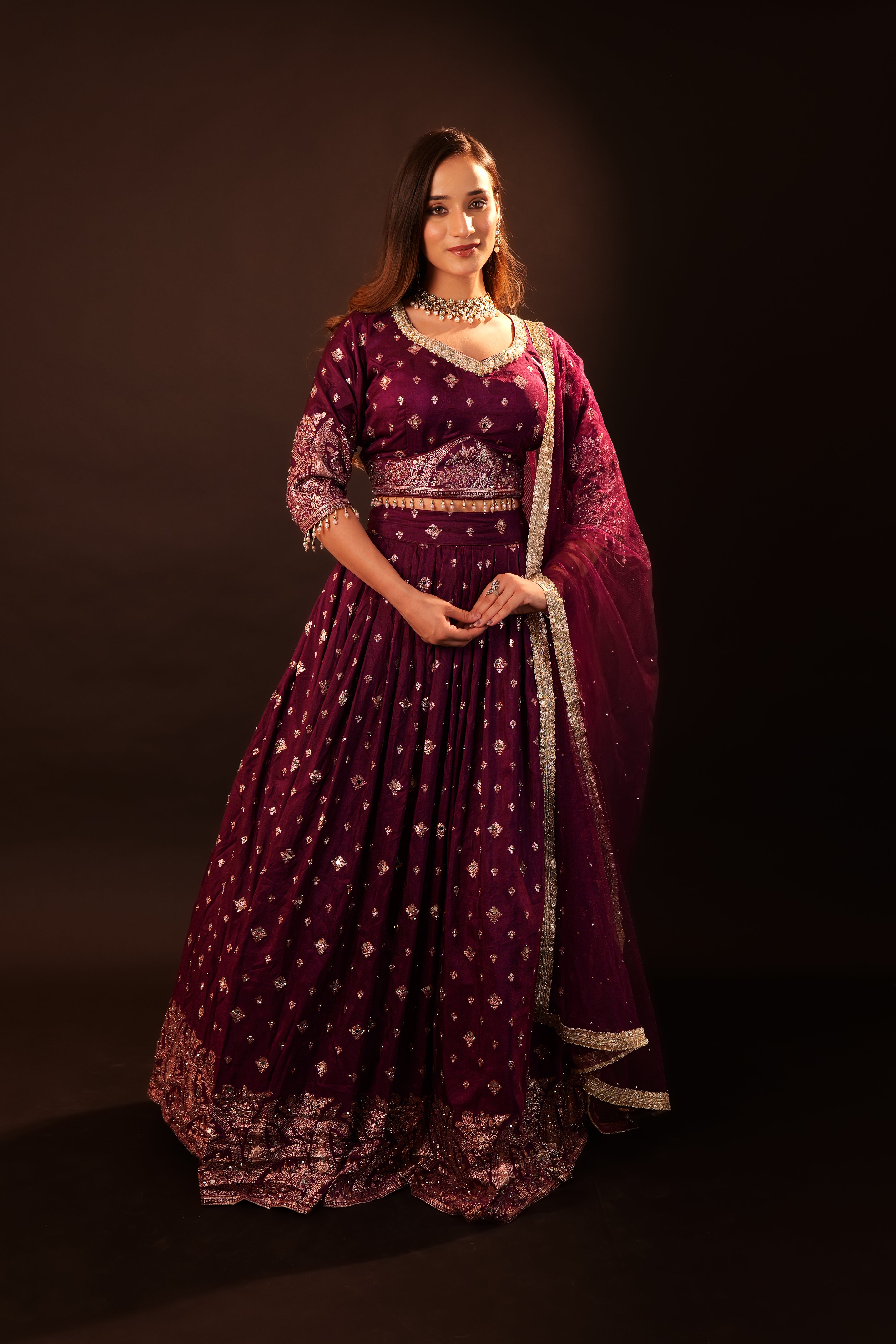 Lehenga 3 piece Set - purple