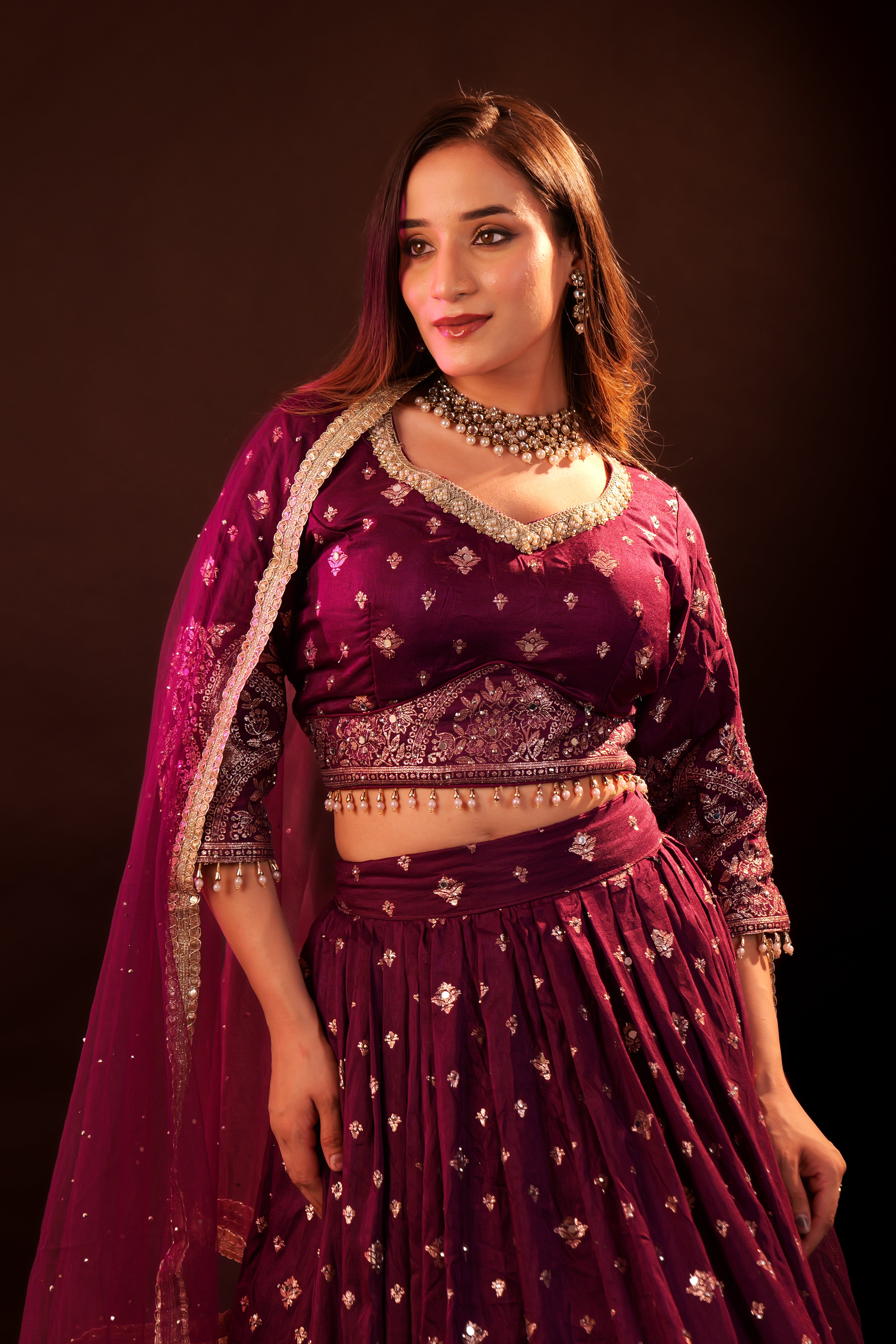 Lehenga 3 piece Set - purple