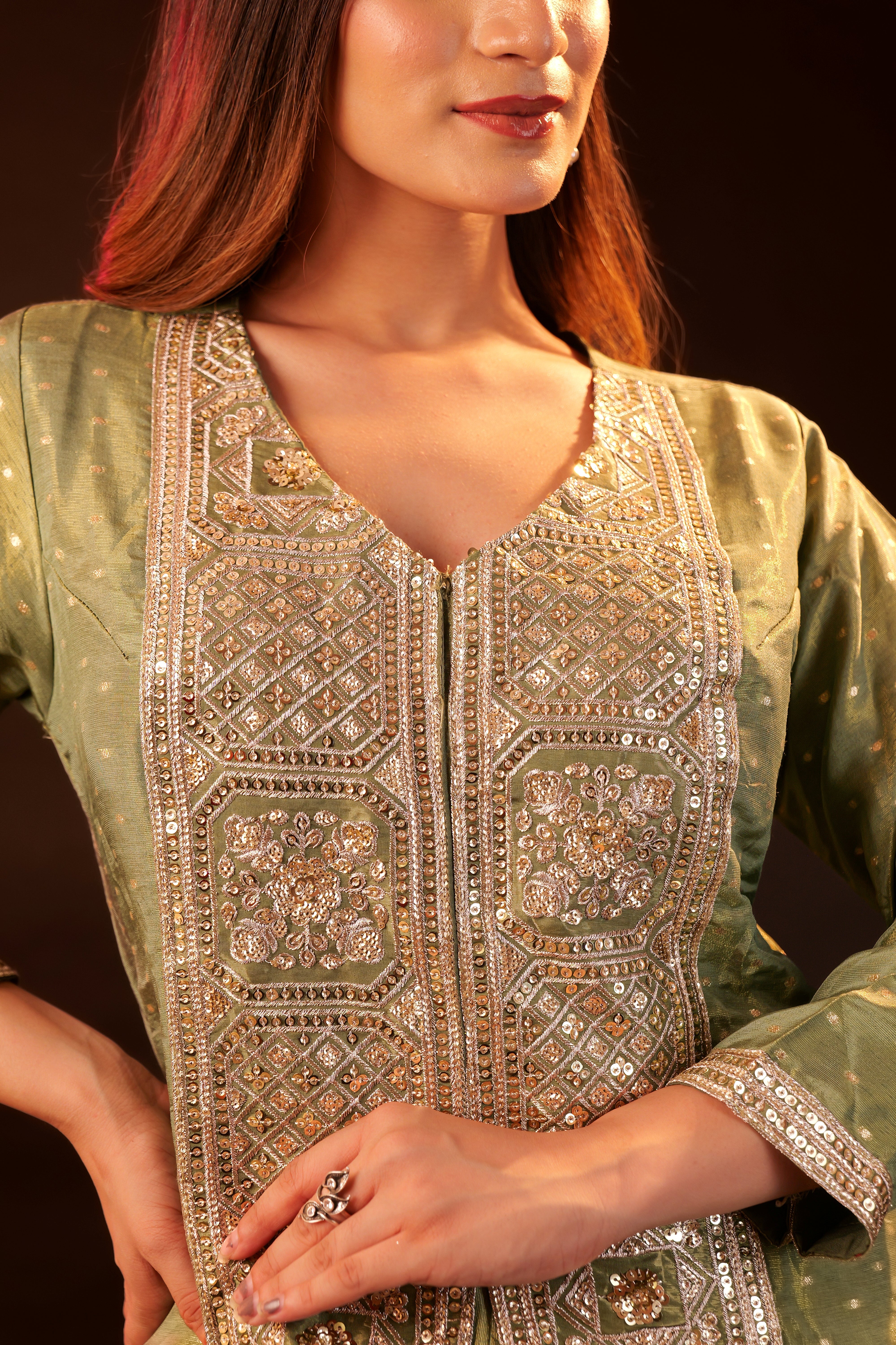 Lehenga 3 piece Set - green