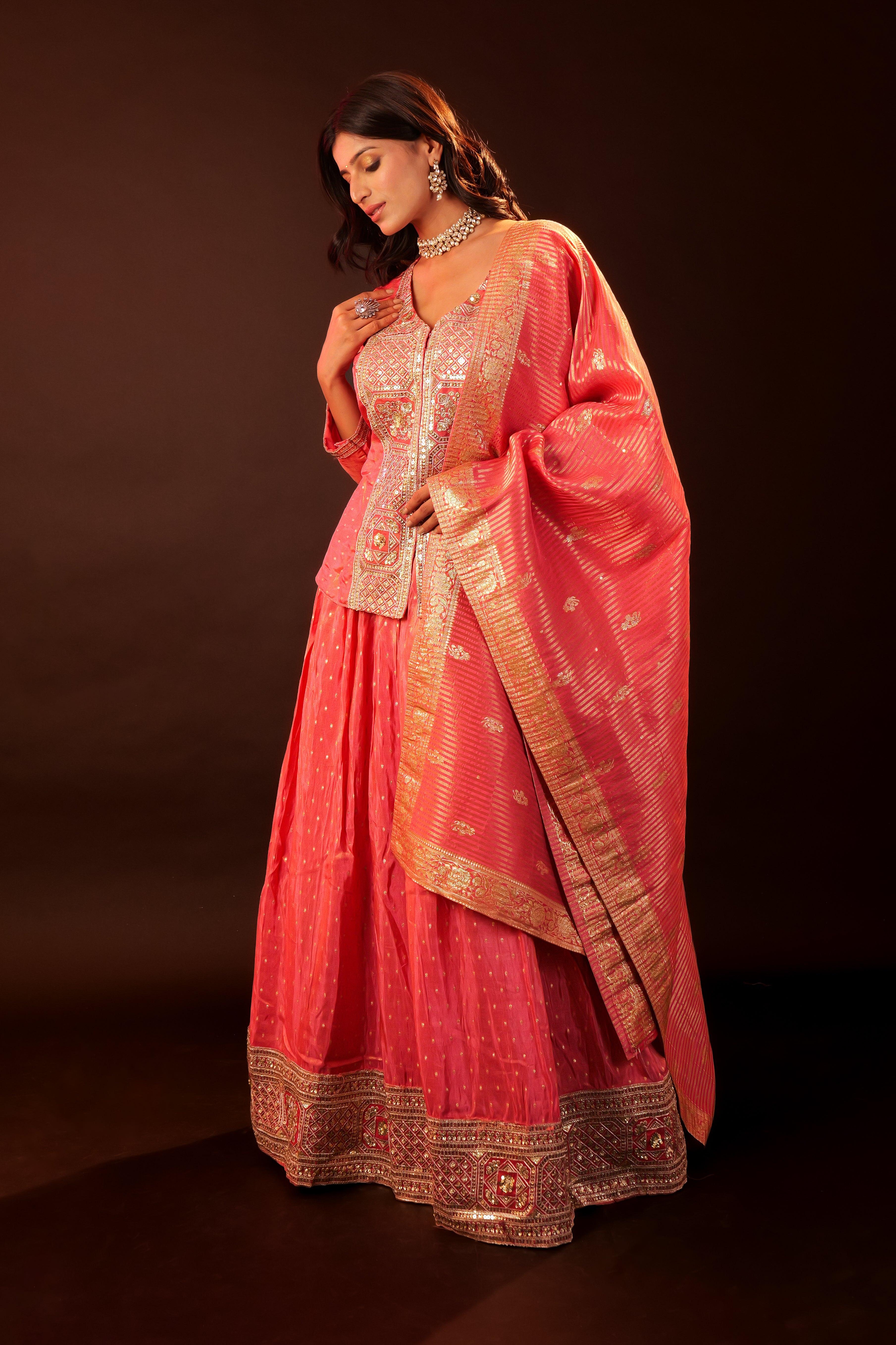 Lehenga 3 piece Set - pink