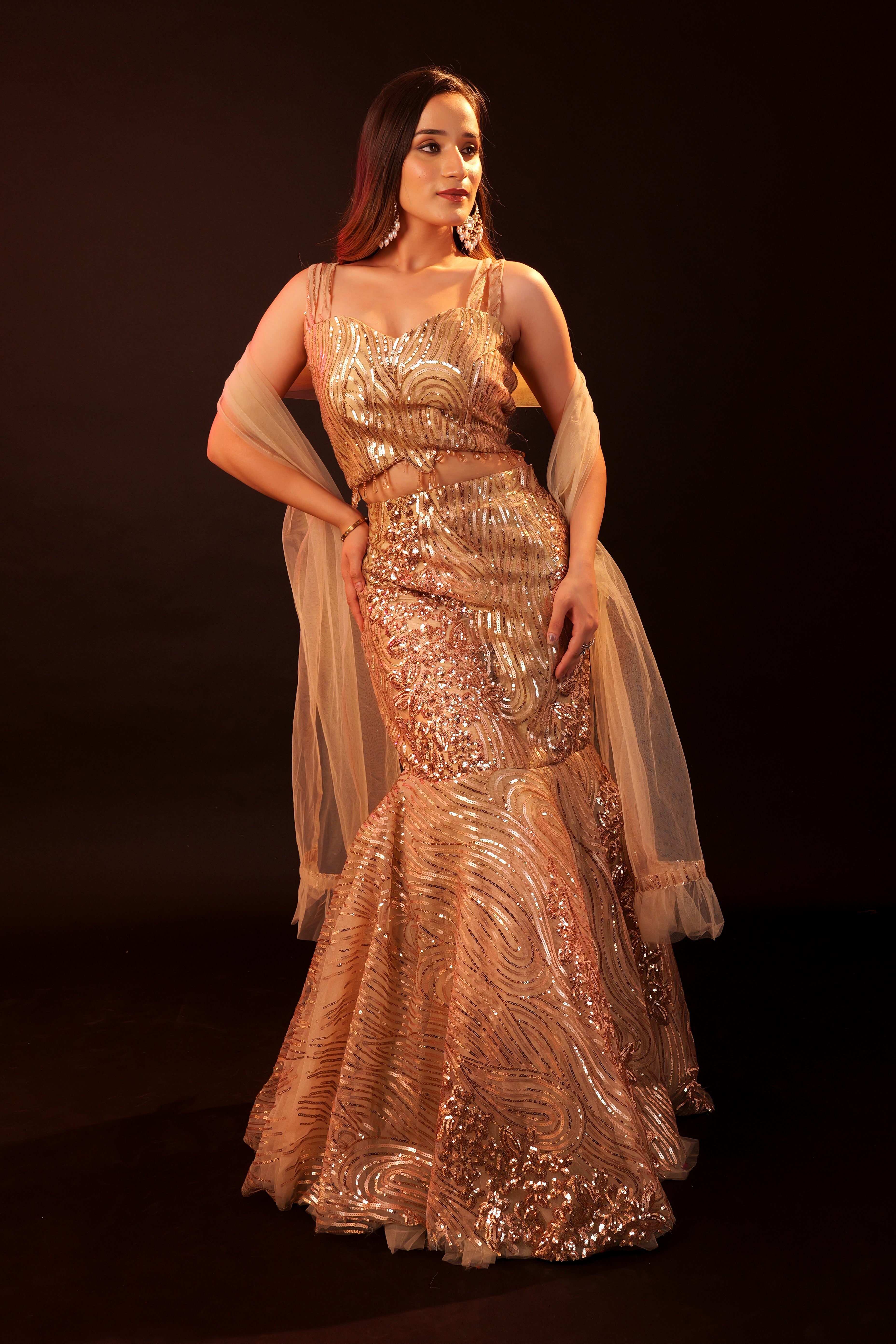 Lehenga 3 piece Set - gold