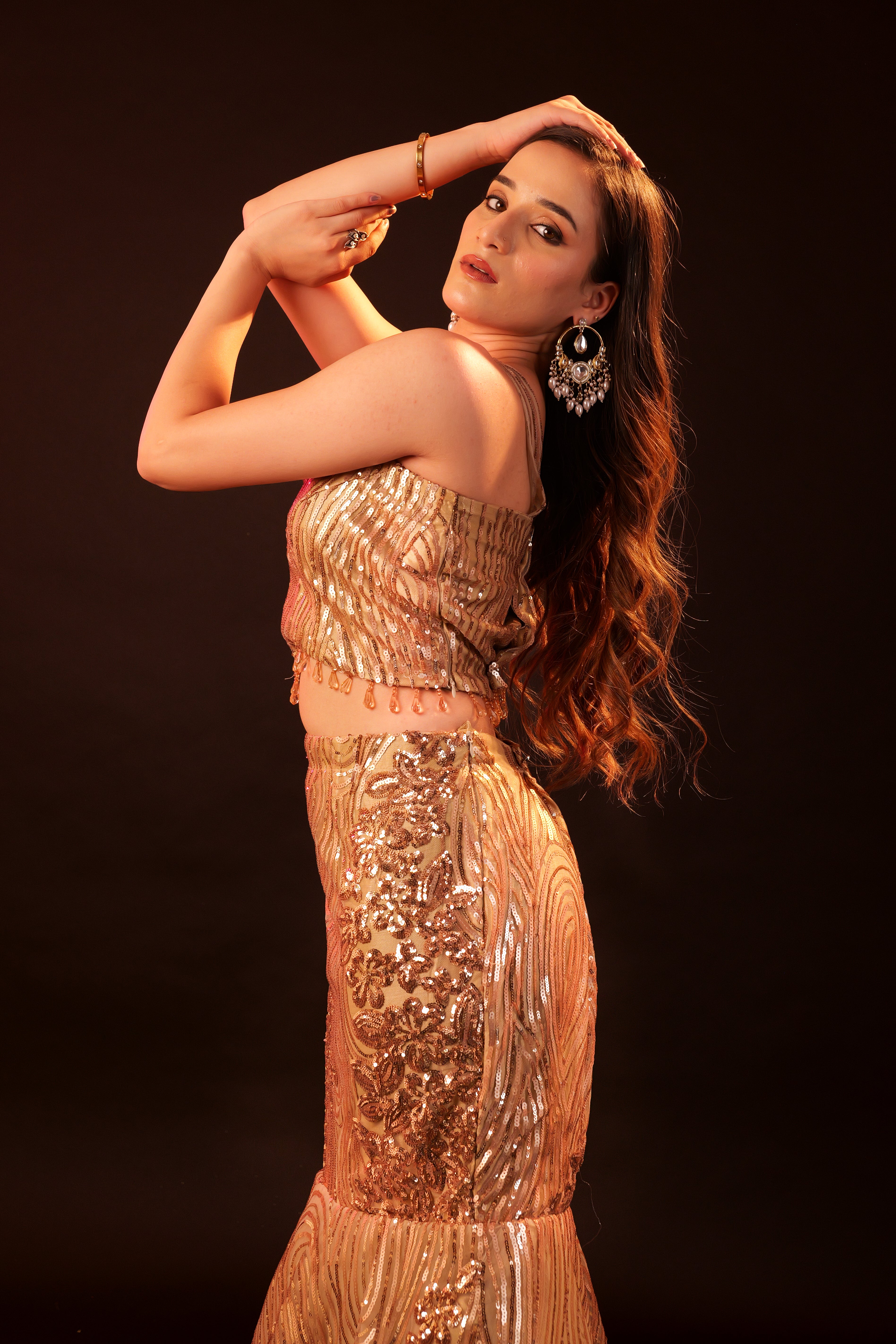 Lehenga 3 piece Set - gold