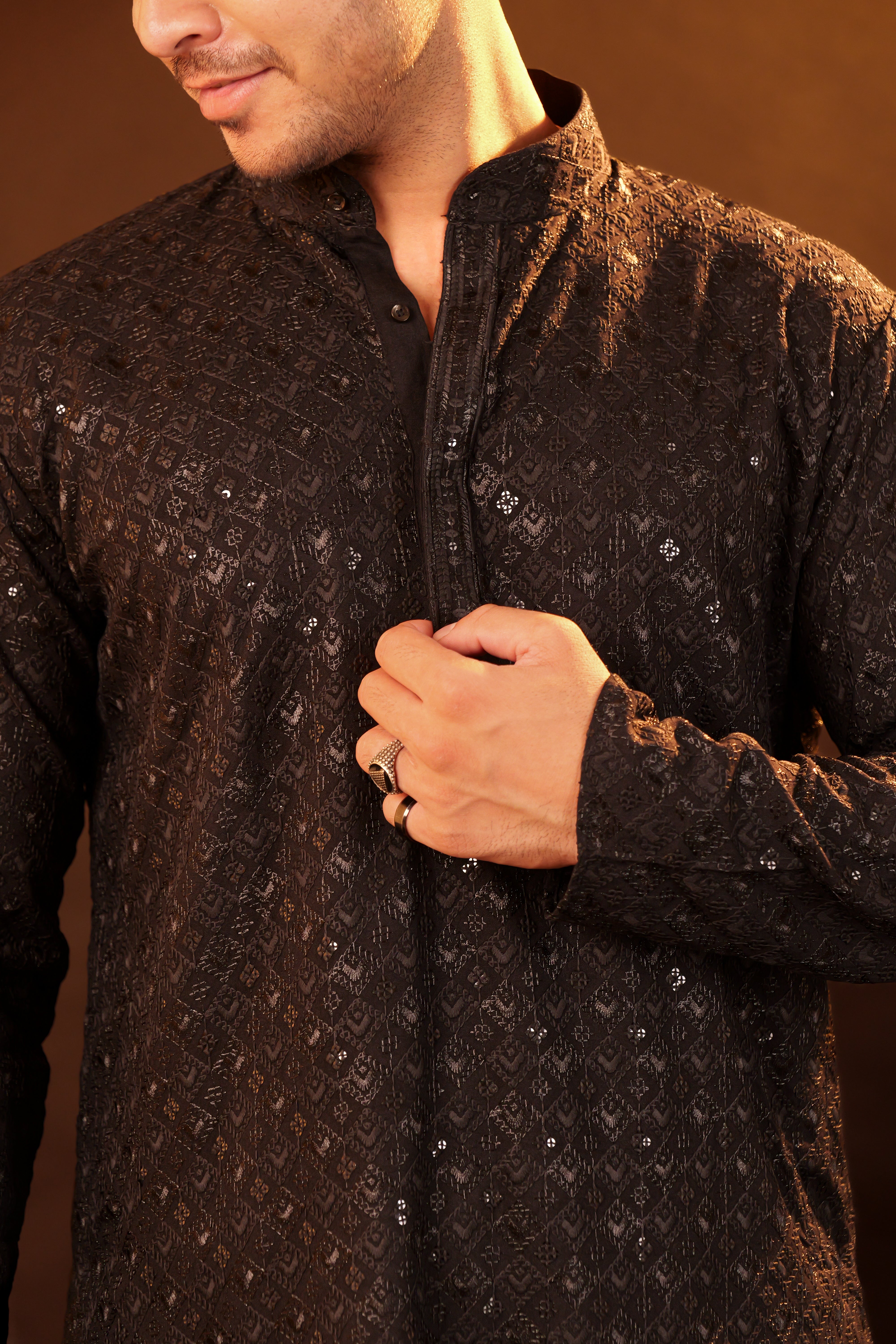 Kurta Pajama Set - black