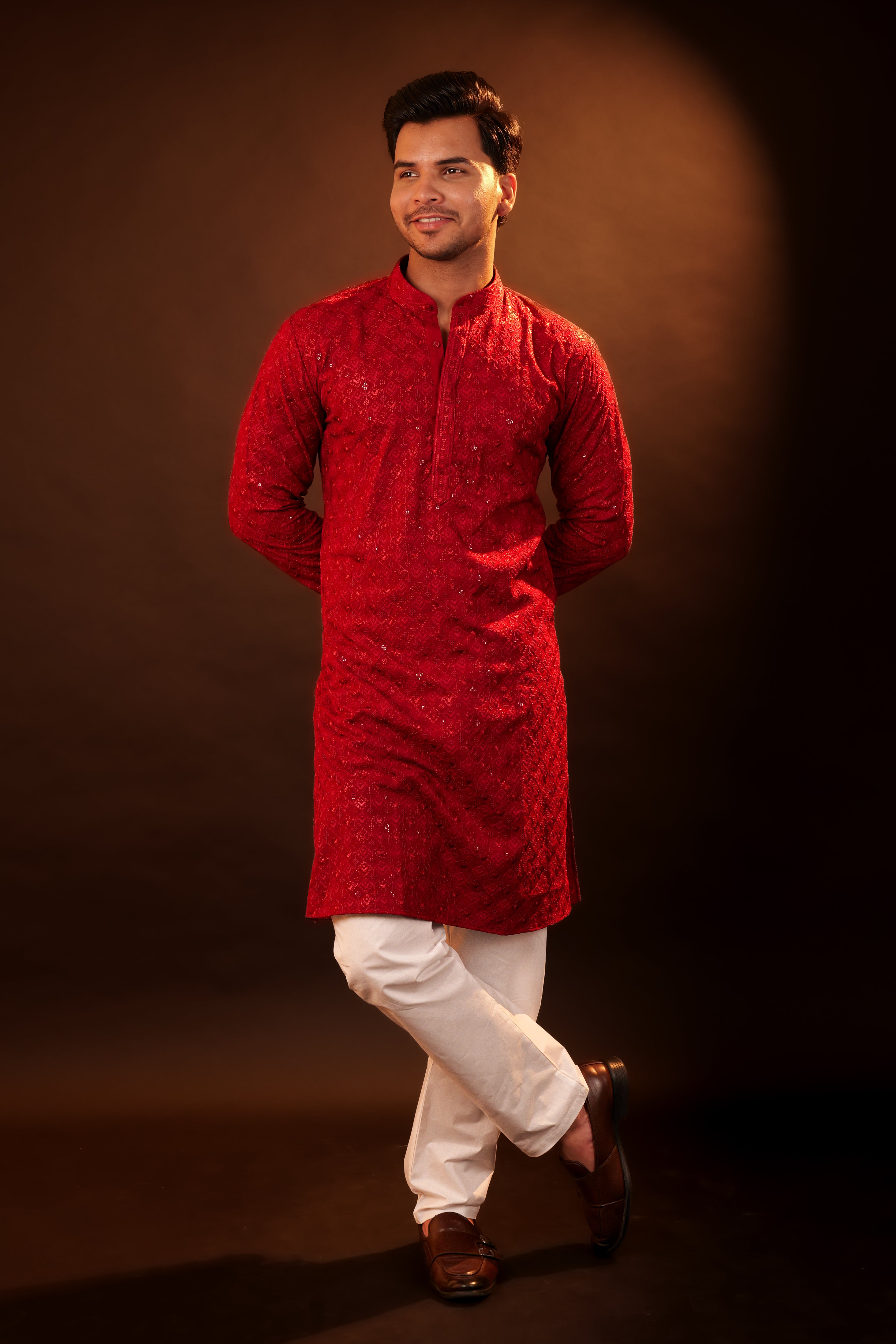 Kurta Pajama Set - red
