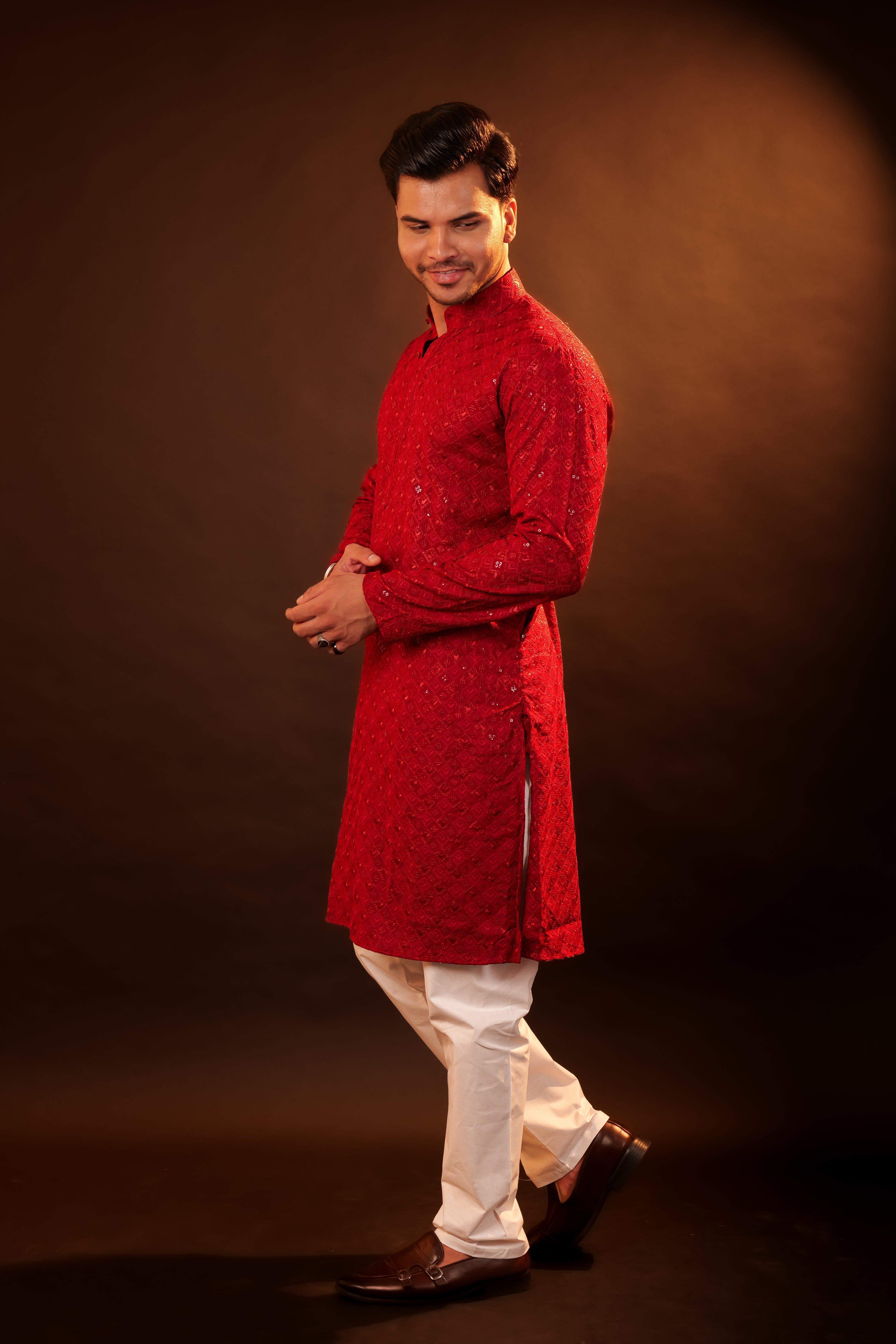 Kurta Pajama Set - red