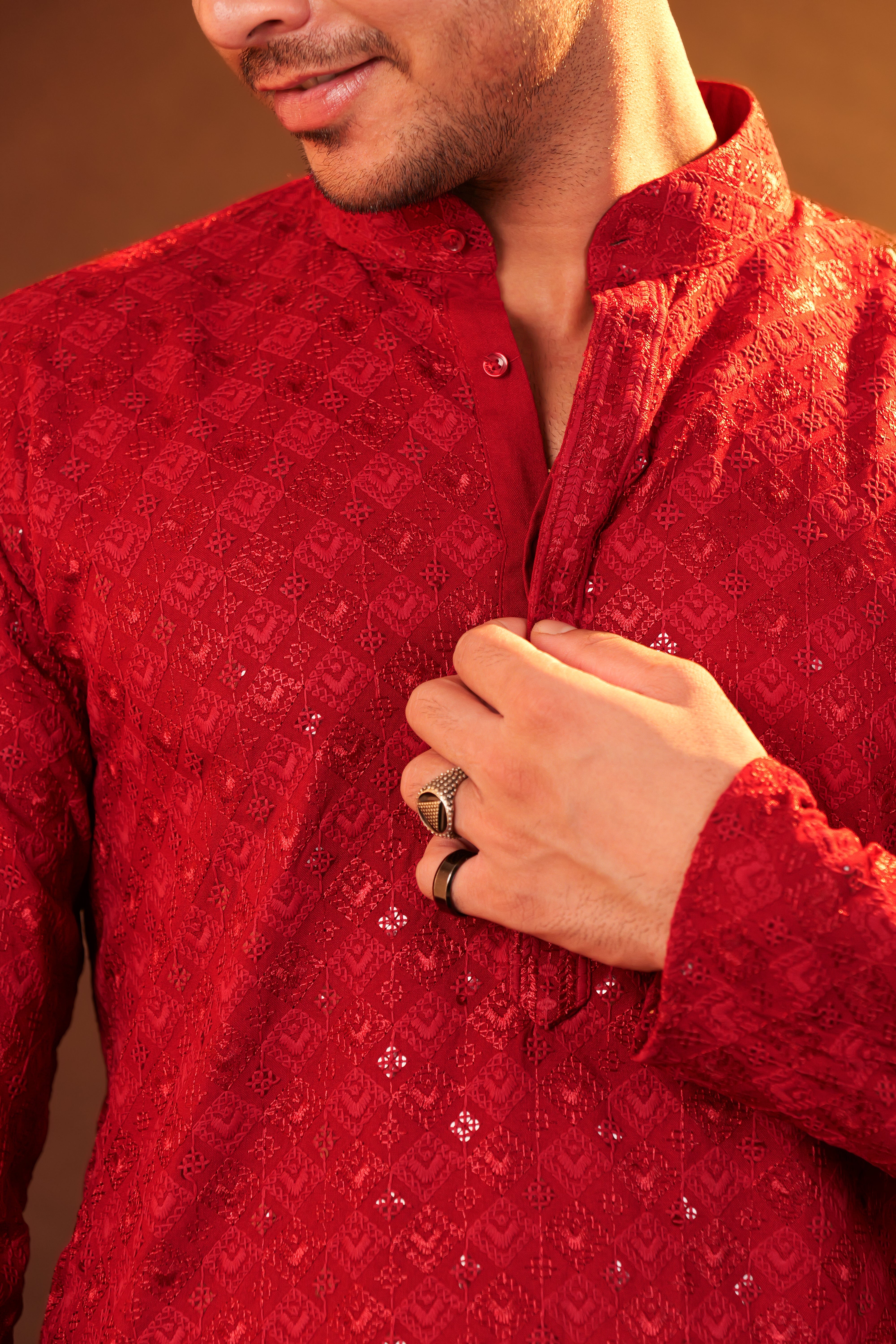 Kurta Pajama Set - red