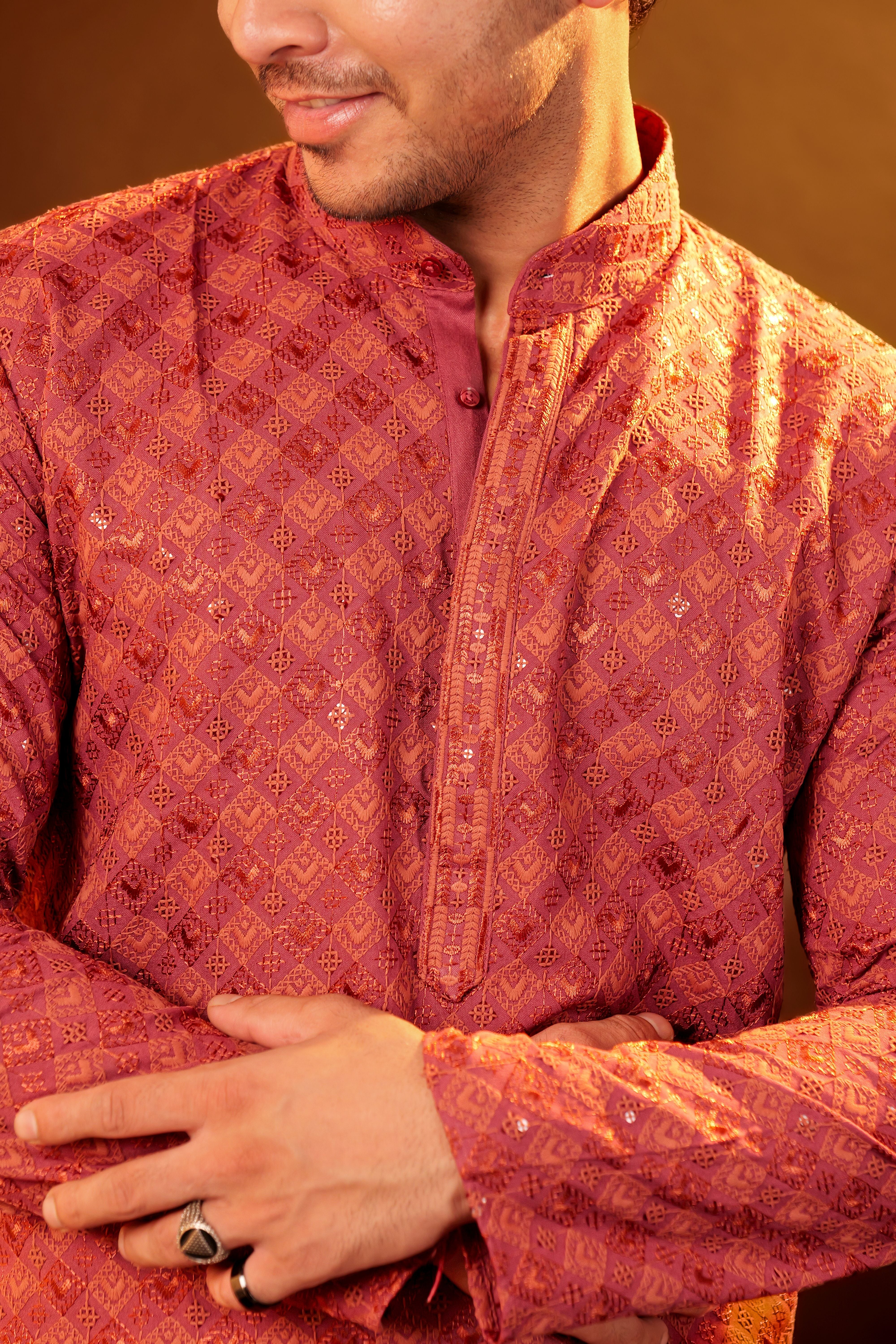 Kurta Pajama Set - peach