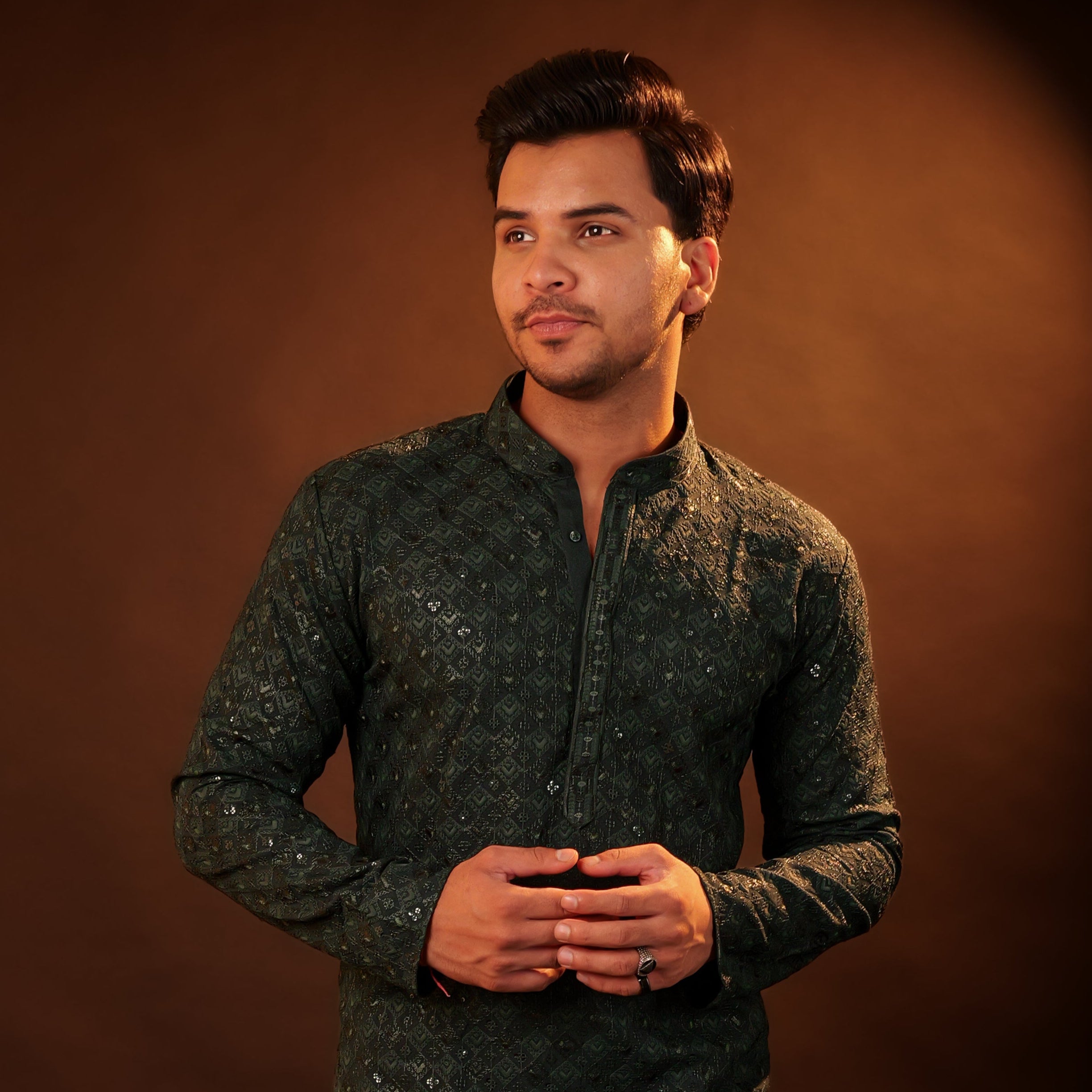 Kurta Pajama Set - bottle green