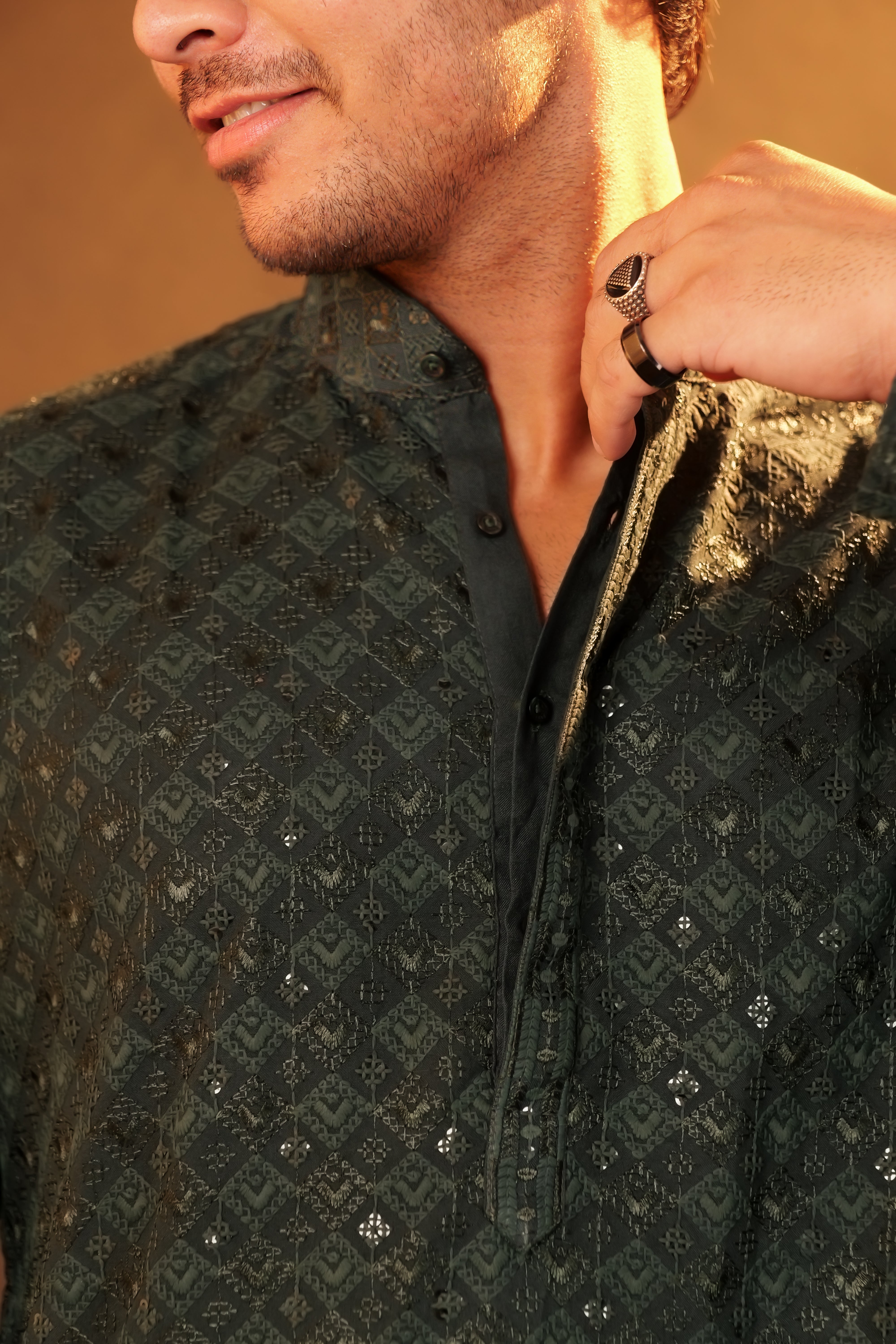 Kurta Pajama Set - bottle green