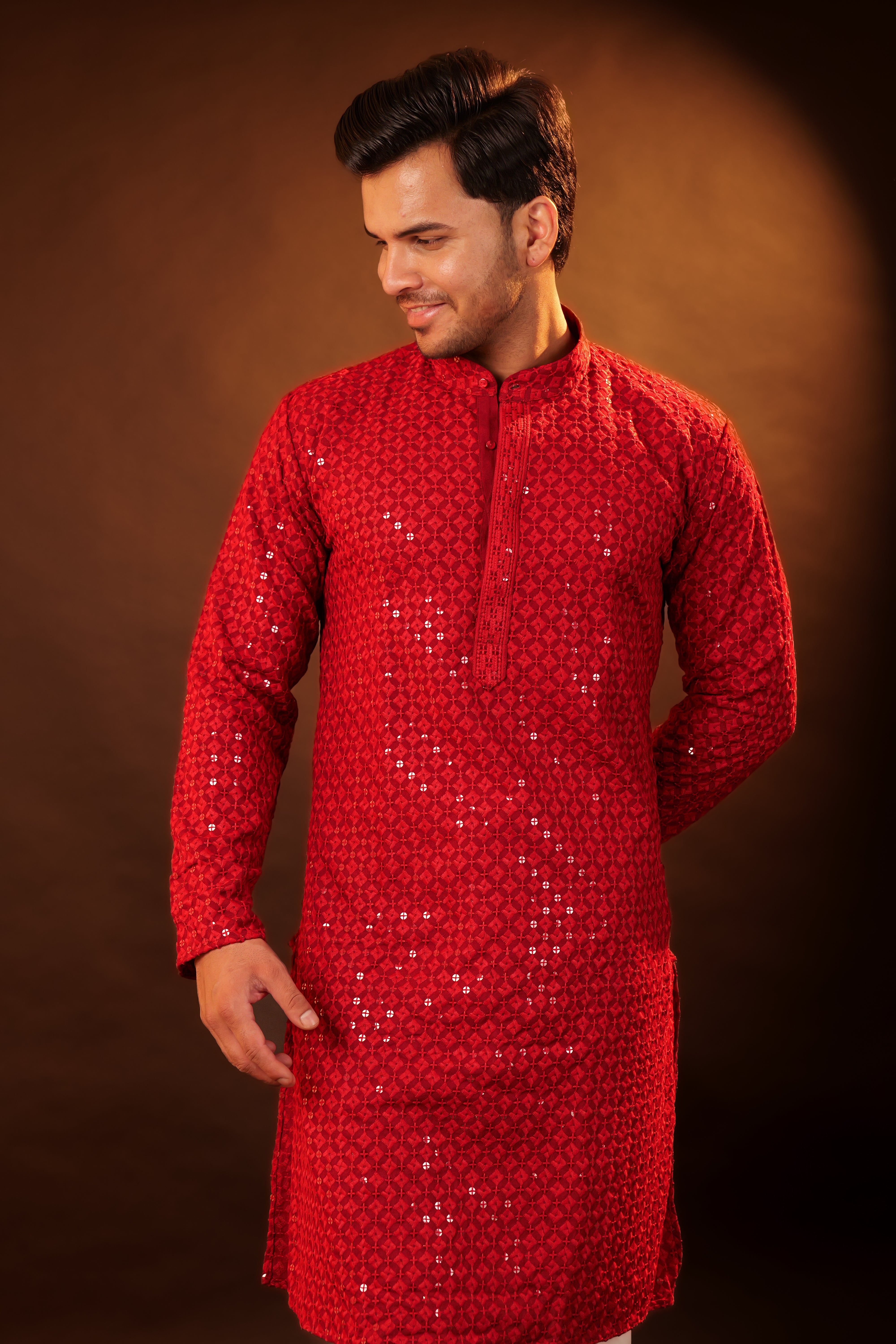 Kurta Pajama Set - Red