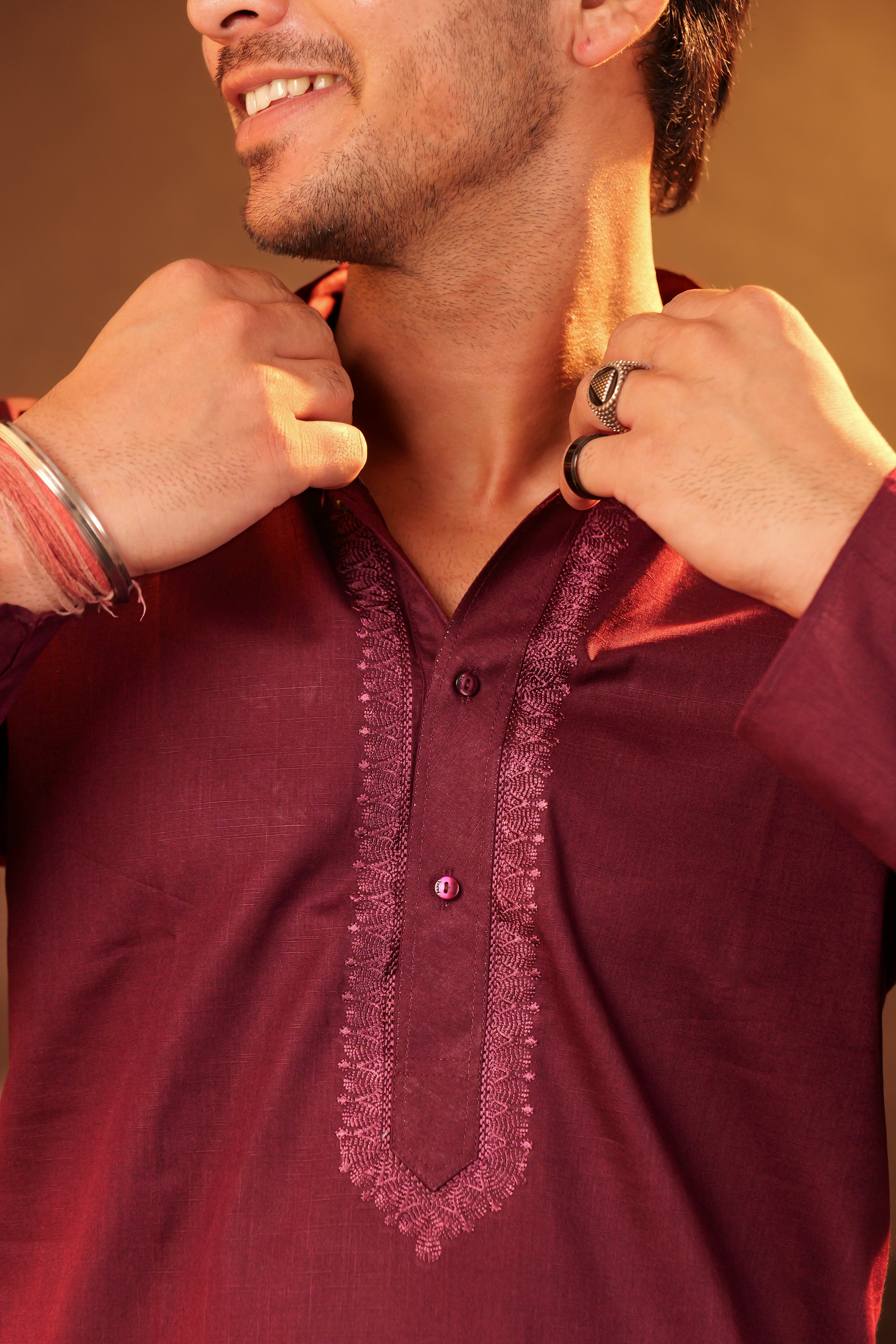 Kurta Pajama Set - Wine