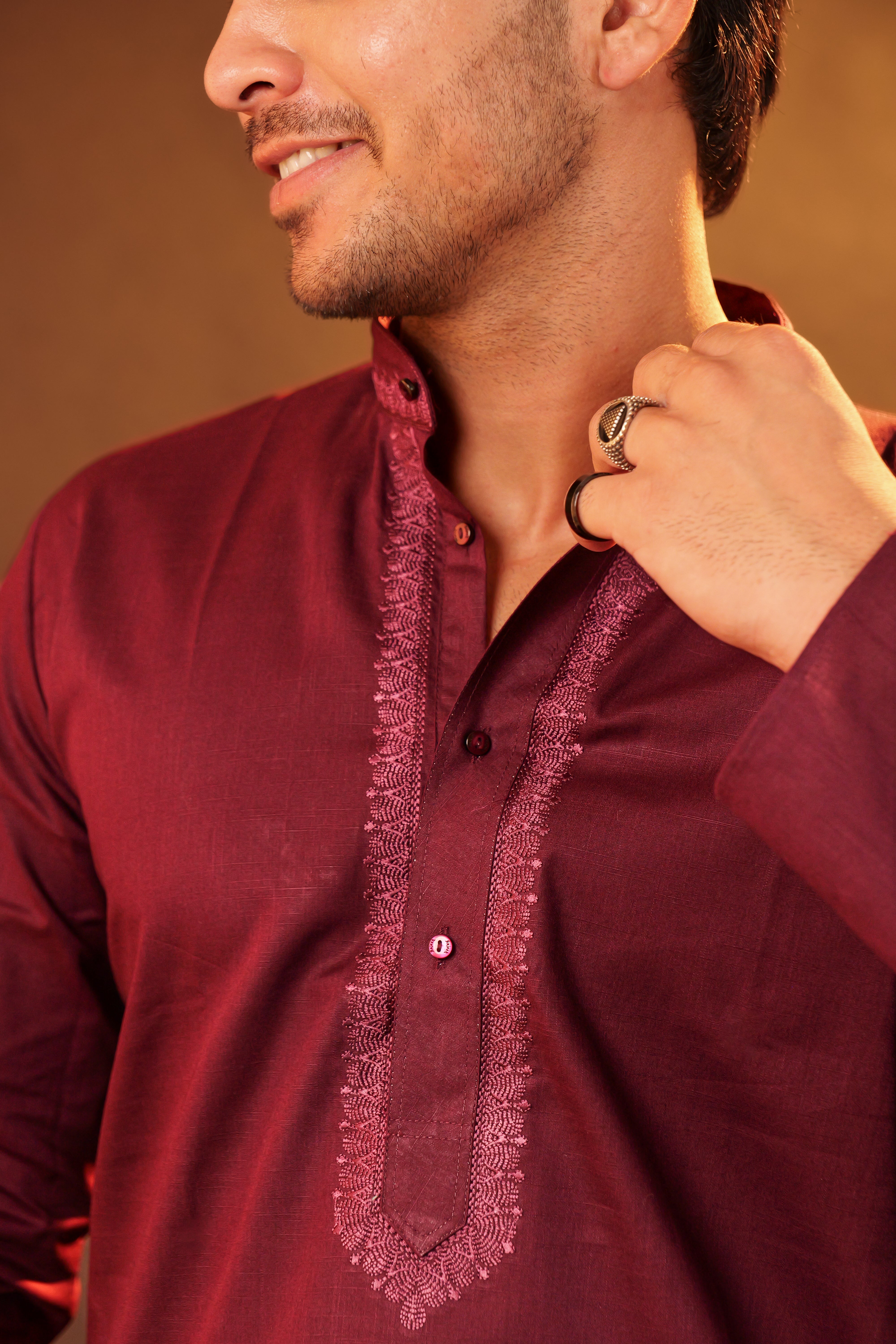 Kurta Pajama Set - Wine