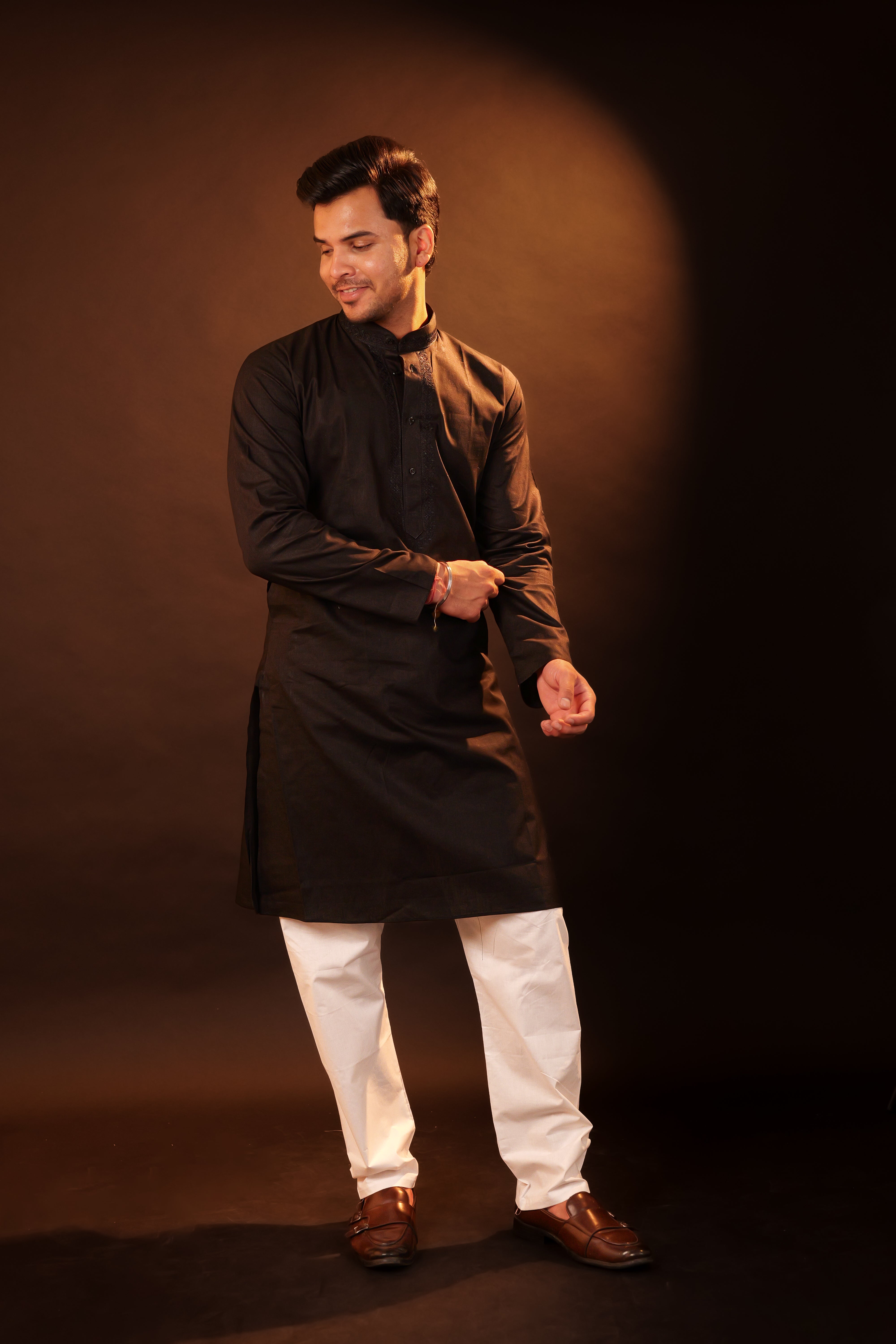 Kurta Pajama Set - black