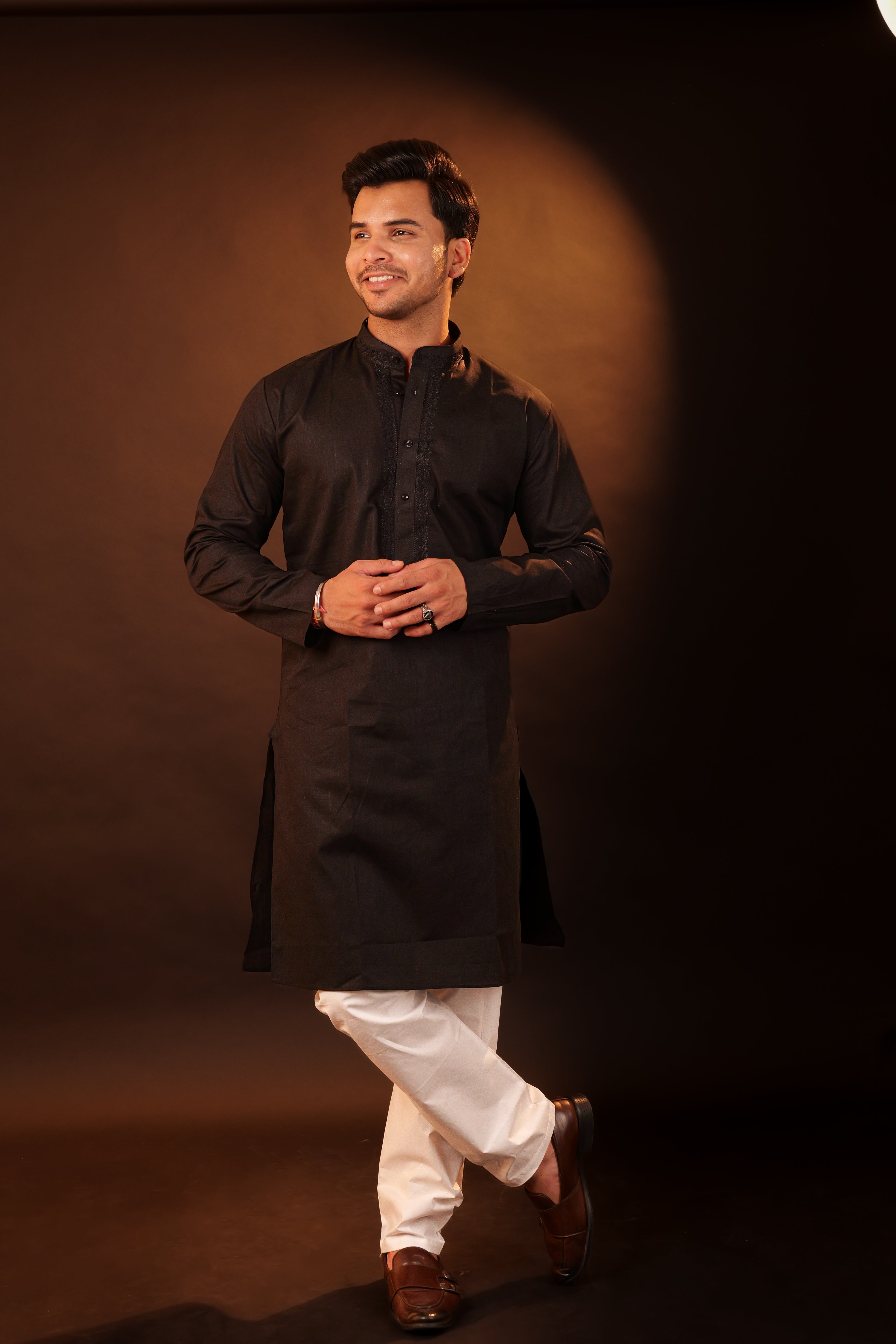 Kurta Pajama Set - black