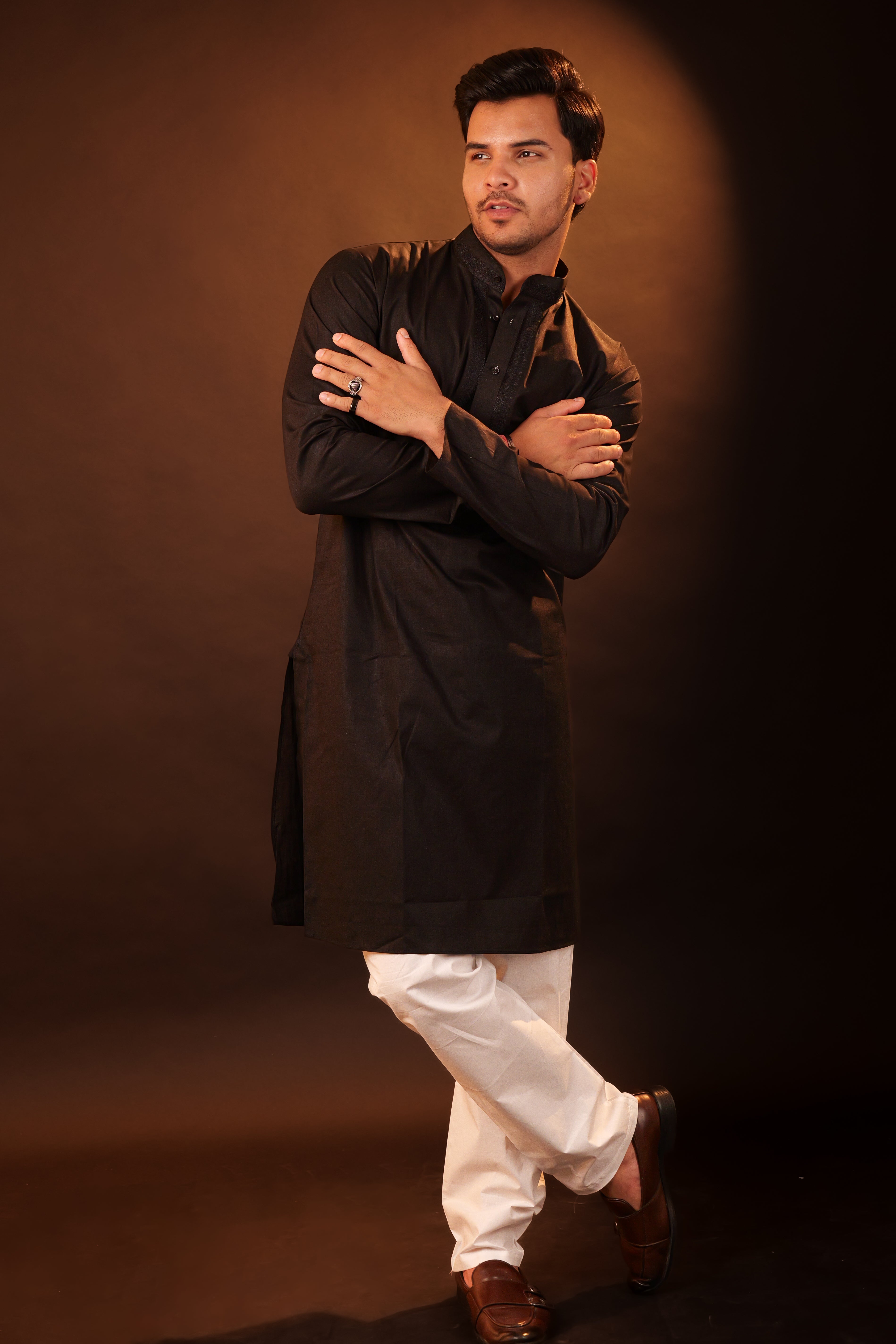 Kurta Pajama Set - black
