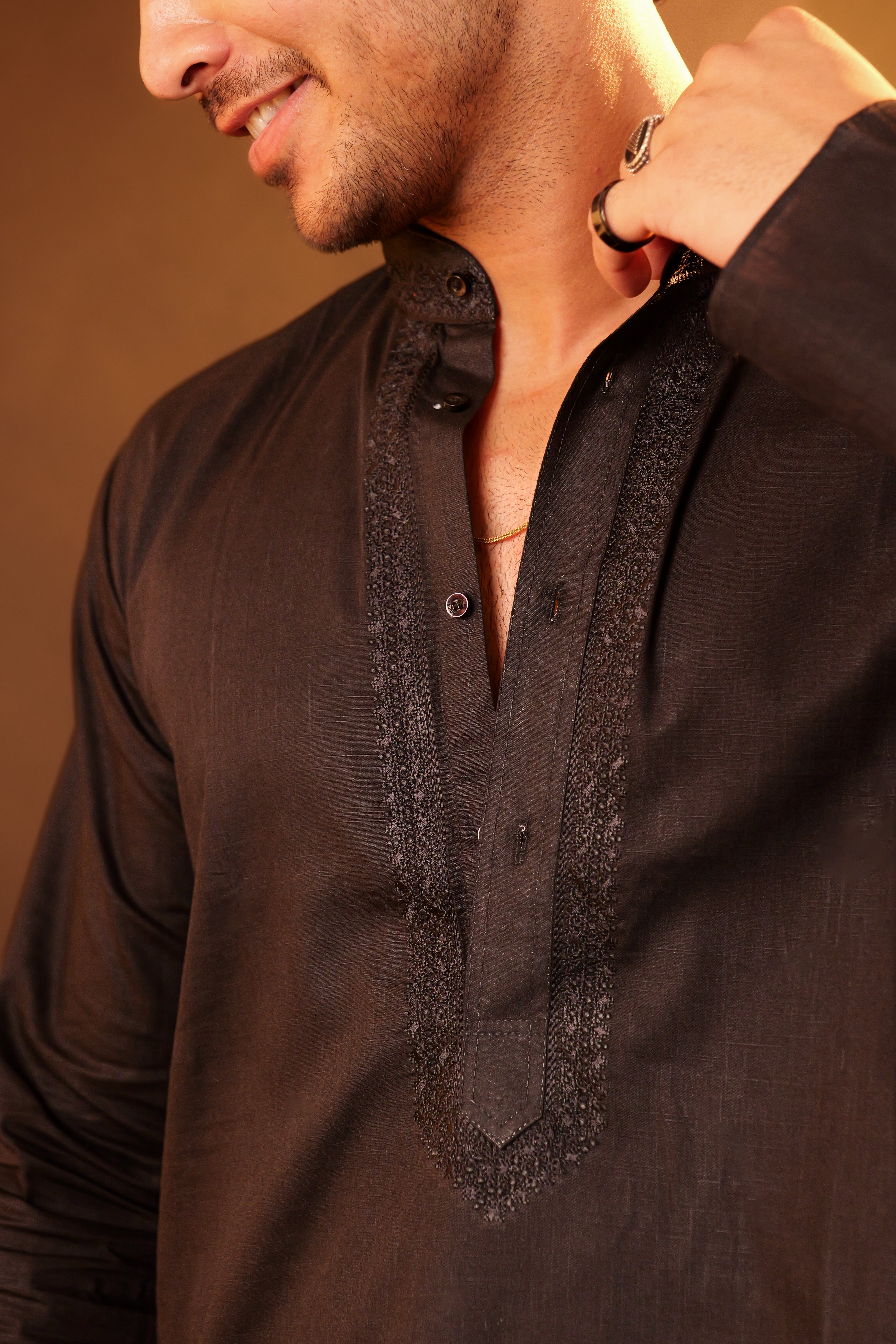Kurta Pajama Set - black