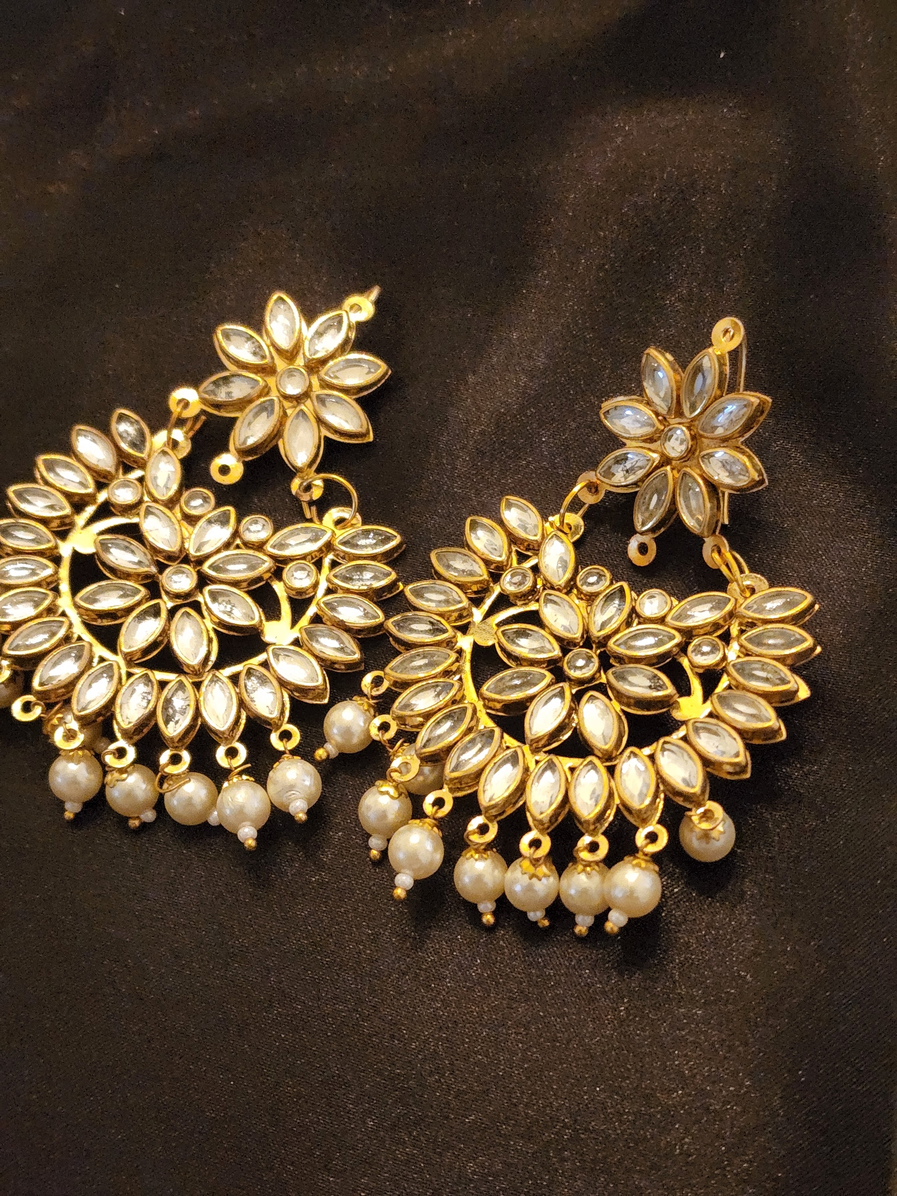 Glod kundan earrings