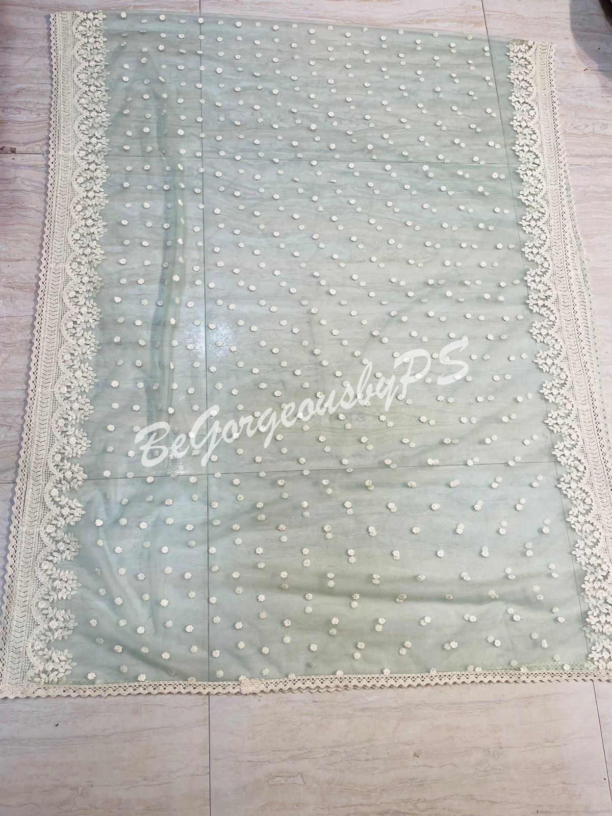 DUPATTA NET CHIKANKARI - 19