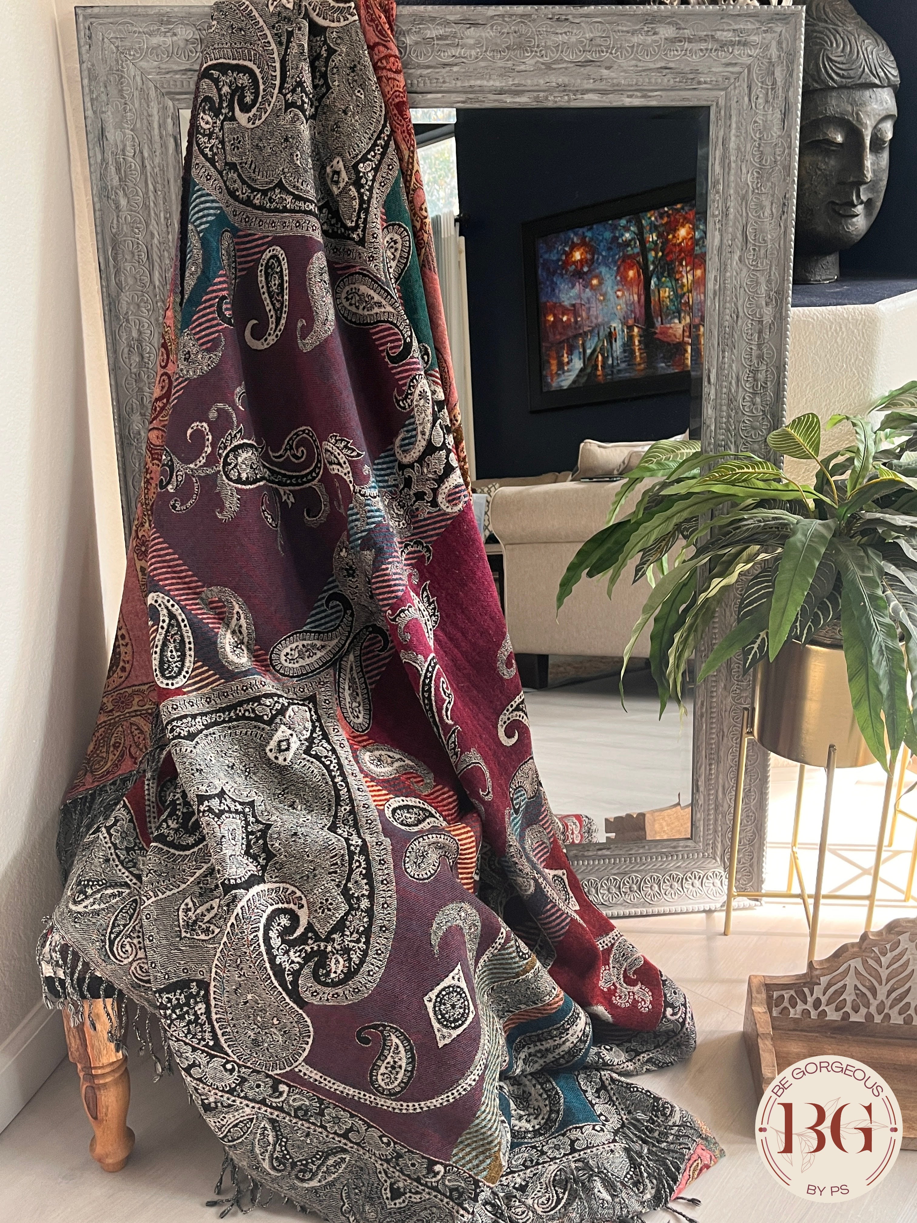 Kashmiri Throw on pure wool jamawar work