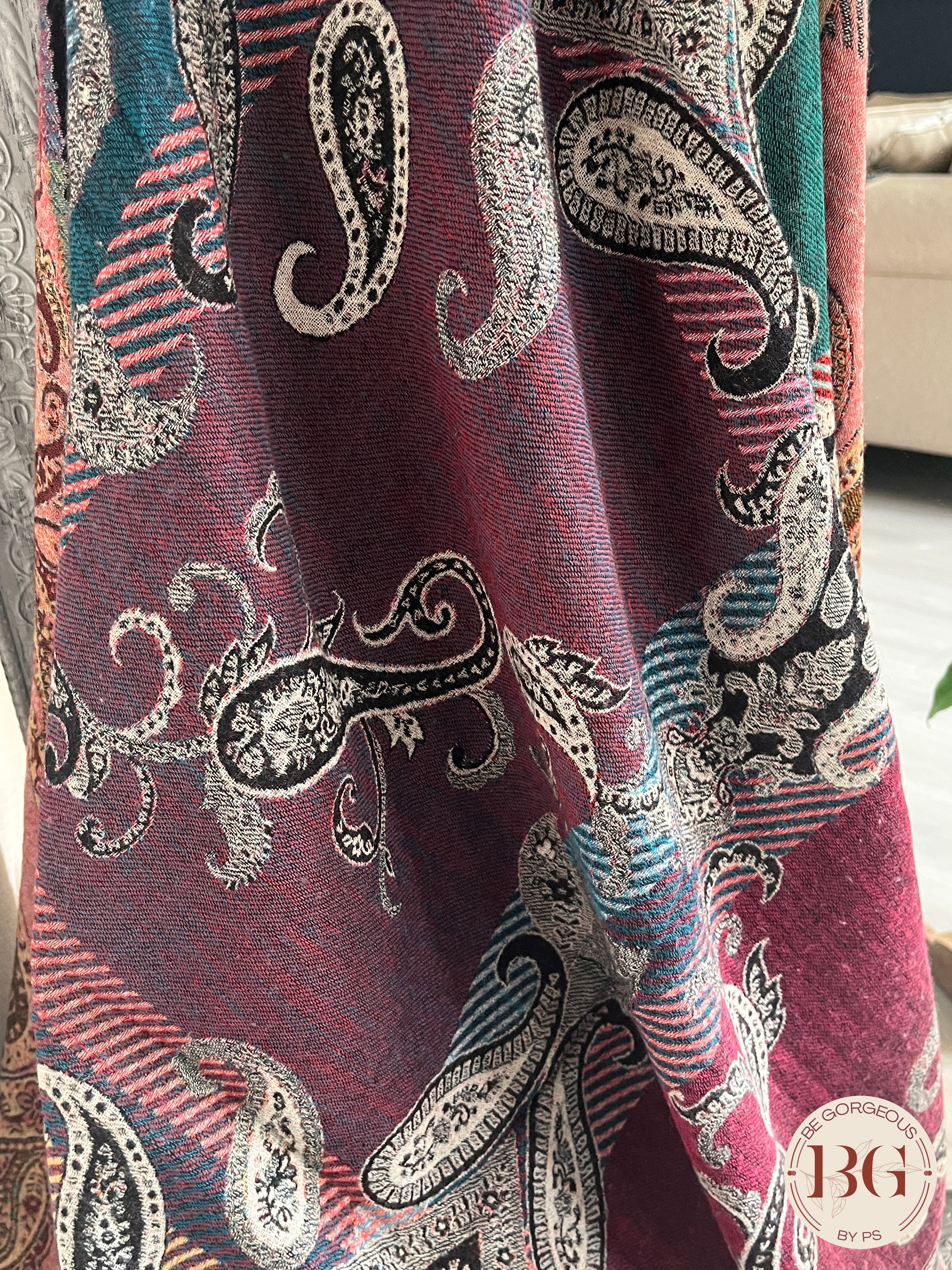 Kashmiri Throw on pure wool jamawar work